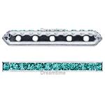 Dreamtime Crystal DC 77730 Rondelle Spacer Bars 5 Hole Blue Zircon /Silver